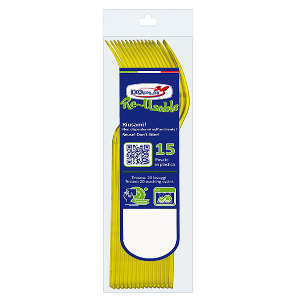 FOURCHETTES Réutilisable X15 - Jaune - DOPLA